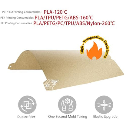 3D Printer Double Sided Textured PEI and Smooth PEO Build Plate Sheet for K1/Ender 3 V3 SE/Ender 3 S1/Ender 3 S1 Pro/Ender 5 S1, Flexible Removable Heated Printing Bed Platform Mat 235x235mm - color: For K1/Ender-3 S1 235x235mm