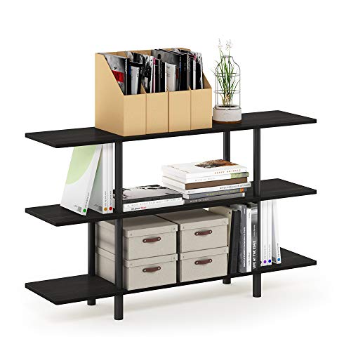 Furinno Turn-N-Tube 3-Tier Wide Display Shelf, Espresso/Black - color: Espresso/Black, style: 3-Tier