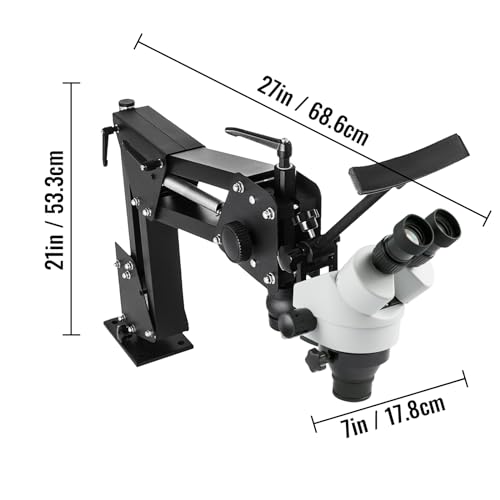 VEVOR Micro Inlaid Mirror Multi-Directional Microscope with Spring Bracket 7X-4.5X Multi-Directional Micro-Setting Microscope Jewelry Tools - style: No light-7X-45X