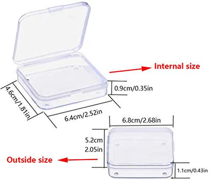 Gebildet 18 Pack Mini Clear Plastic Bead Storage Containers Box Case with lid for Pills,Tiny Bead,and Other Small Items - size: 6.8×5.2×1.1cm