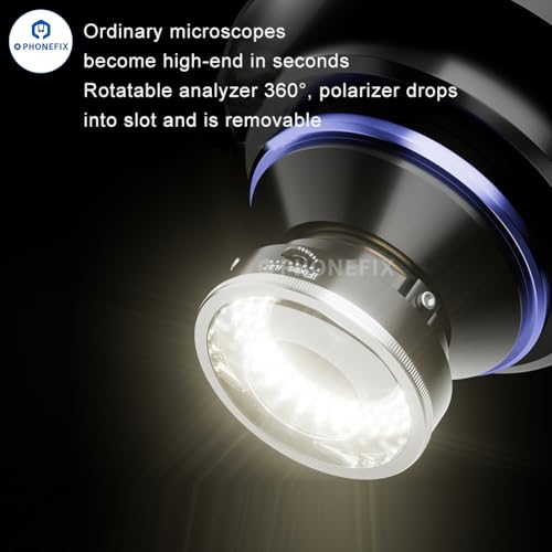 Microscope Polarized 96-LED Ring Light Anti Glare Microscope Lamp Illuminator for Soldering Repair Industrial Camera