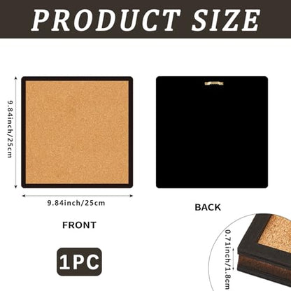 CRASPIRE Square Framed Bulletin Board 9.8 X 8 Inch Wall Mounted Pin Display Cork Boards Badge Thumbtack Wood Decorative Memory Memo Brooch Lapel Pins Pictures Storage Holder for Office Home Decor - style: Square