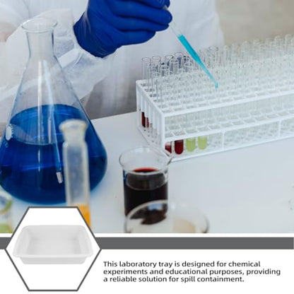 BESPORTBLE Laboratory Tray Spill Containment Lab Sample Tray Clear Plastic for Experiments for Organizing and Storage 13.77 X 9.84 X 3.07 in 1 Pack