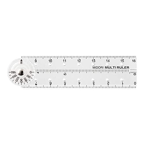 DESIGNPHIL 42263006 Midori Multi Ruler, 6.3 inches (16 cm), Transparent - color: transparent
