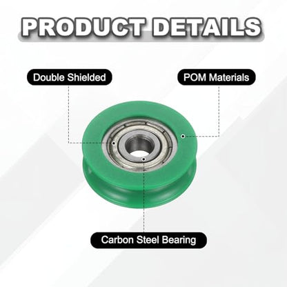 uxcell 20Pcs 625ZZ POM Pulley U-Groove Bearing, 5x23.5x6.8mm, Dark Green - color: Dark Green, size: 5x23.5x6.8mm, 625ZZ