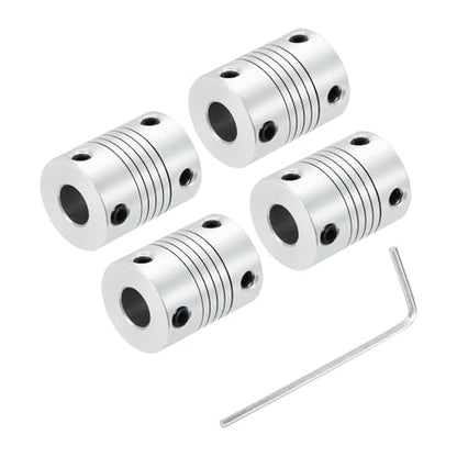uxcell 4Pcs 6mm to 8mm Aluminum Alloy Shaft Coupling L25xD19 Flexible Coupler Beam Stepper Motor Joint Connector for 3D Printer CNC Machine DIY Encoders and Motors Shaft,Silver - size: 6mm to 8mm