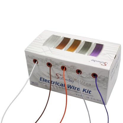 28 AWG Tinned Copper Wire Electric Wire kit 28 Gauge Hook Up Wire 300V Cables Electronic Stranded Wire Cable Industries Electrics DIY Box - color: Box-2, size: 28AWG