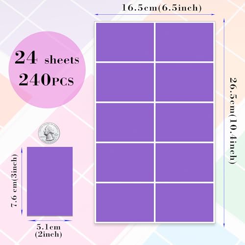 240 PCS Colored Labels Stickers 3"x 2" 8 Colors Moving Label - Light Color - color: New 8 Colors 240 Pack