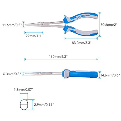 SPEEDWOX 6 Inches Long Reach Slimline Flat Nose Pliers for Jewelry Making Smooth Jaw, Wire Wrapping Bending for Hard to Reach Narrow Spaces - style: Slimline Flat Nose Pliers