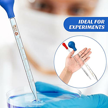 Frienda 16pcs Glass Pipettes Dropper with Rubber Cap Stir Rod Washing Brush
