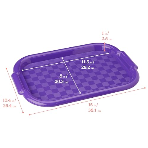 ECR4Kids Colorful Plastic Art Trays for Kids, Craft Organizer, Assorted, 6-Piece - color: Assorted, size: 15" x 10.4" x 0.9"