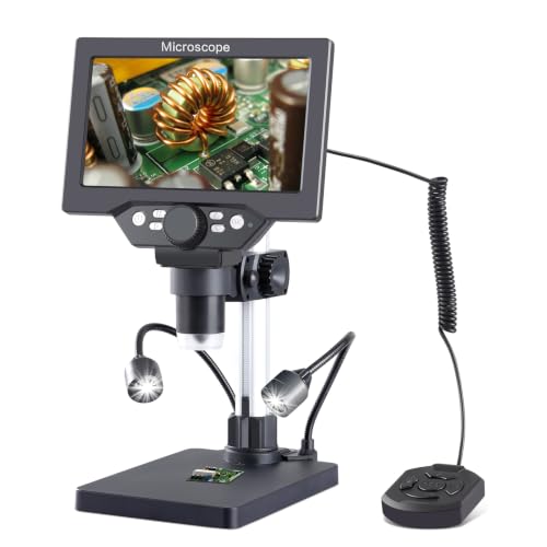 Koolertron 7 Inch LCD Digital Microscope 12MP 1080P with 32G TF Card - size: 7 inch (32GB)