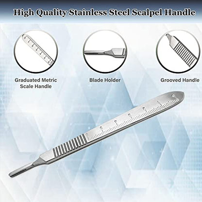 A2ZScilab Plant Study & Plant Research Kit, 17 PC - Botany Dissection kit for Lab and Field Study - Stainless Steel Scissors Forceps Scalpel Handle Glass Dropper + FREE Sharp Blades & Ruler in a Case