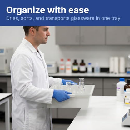 United Scientific™ Polypropylene Containment Tray, Large Plastic Tray, 20" - size: 20" x 17" x 5"