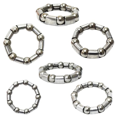 5 Sets Each 9 Sizes Bike Ball Bearing Headset Retainer Crank Caged Wheel 4mm to 8mm / 1/6” to 1/3“ Repair Accessories Silver