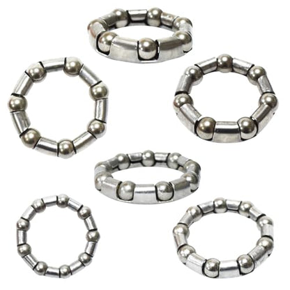 5 Sets Each 9 Sizes Bike Ball Bearing Headset Retainer Crank Caged Wheel 4mm to 8mm / 1/6” to 1/3“ Repair Accessories Silver