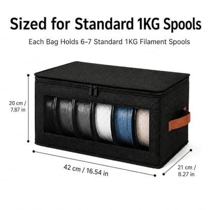 3 Pack 3D Printer Filament Storage Boxes with 12 Desiccant Packs