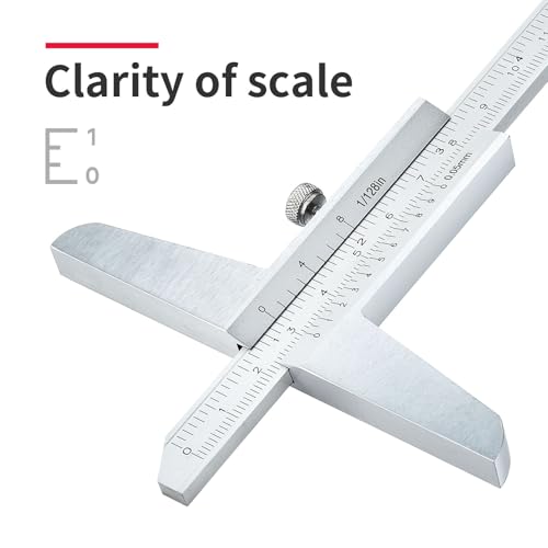 0-150mm Depth Vernier Caliper Micrometer Measuring Tool, 0.02mm Resolution,Carbonsteel Caliper Measuring Tool, DRINYOUNG (0-150/128in Depth Caliper) - size: 0-6" (Depth Vernier Caliper)