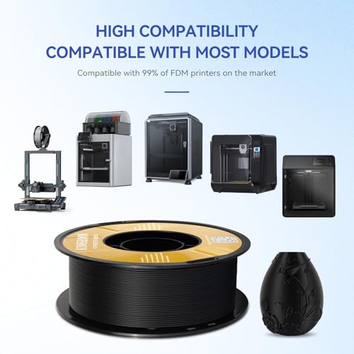 Kingroon Matte PLA Filament 1.75mm 3D Printer Filament Matte Filament 10kg Dimensional Accuracy +/- 0.02 mm (10 Rolls Black) - color: 10 Rolls Matte Black