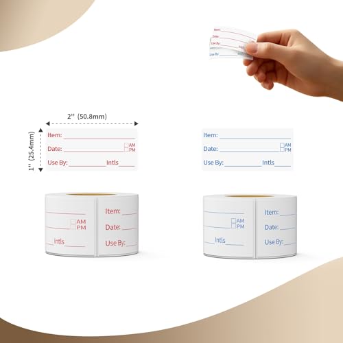 300 Labels Removable Food Labels, HUOJI 1 x 2 Kitchen Labels - size: 1x2-2 Rolls | 300 Sheets
