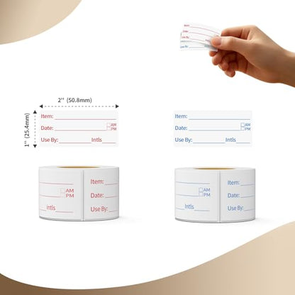 300 Labels Removable Food Labels, HUOJI 1 x 2 Kitchen Labels - size: 1x2-2 Rolls | 300 Sheets