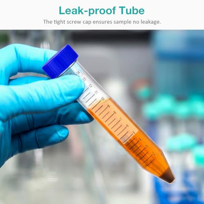 SimPure Centrifuge Tubes 15mL, Conical Tubes Sterile 300PCS Screw Caps Tube - size: 15mL-300Pcs