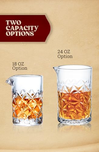 KITESSENSU Cocktail Mmixing Glass 24oz 710ml, Crystal Bartender Accessories - size: 24 Ounces