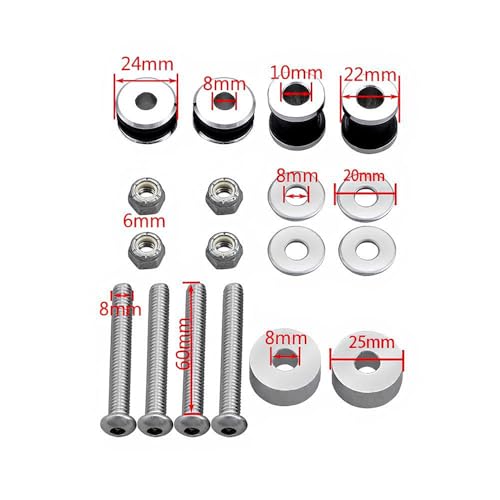 Motorcycle Sissy Bar Docking Hardware Kit for Harley Touring FLSTC FXSTSB FXSTS FXSTC FLSTF FXST FXSTB FLSTN 1984-2025 - color: chrome
