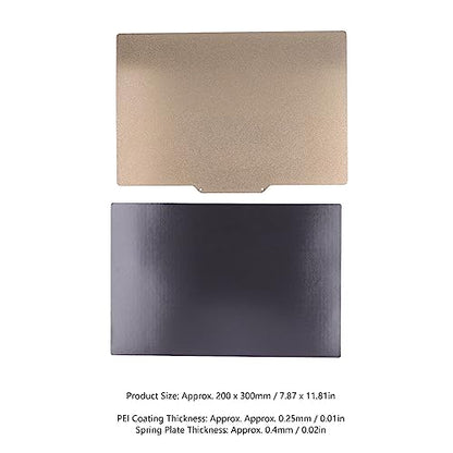 200x300mm Double Sided PEI Magnetic Flexible Build Plate for 3D Printer Heated Bed and Print Surface Accessory