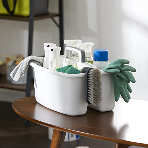Gracious Living 2-Compartment Portable Plastic Storage Caddy & Tote - size: 1 Pack