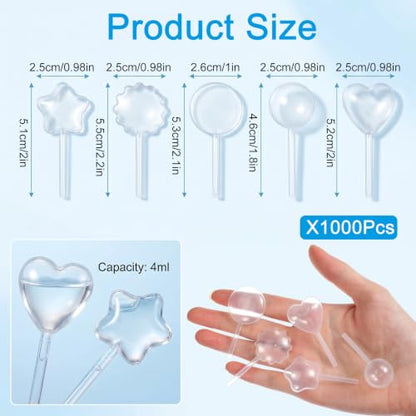 1000 Pcs Small Pipettes, 4ml Plastic Mini Squeeze Pipettes for Cupcakes