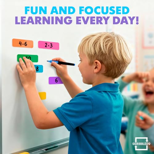 Scribbledo 30 Pack Dry Erase Magnetic Labels 3.1” x 1.2” Reusable Writable Colorful Erasable Magnetic Name Tags for Whiteboard Locker Fridge Classroom Dry Erase Magnets for Teachers School Bus Tags