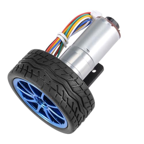 DC 6V DIY Encoder Gear Motor with Mounting Bracket 65mm Wheel Kit Micro Speed Reduction Motor Mini Motor for Art Car Robot Model DIY Engine Toy(100RPM)