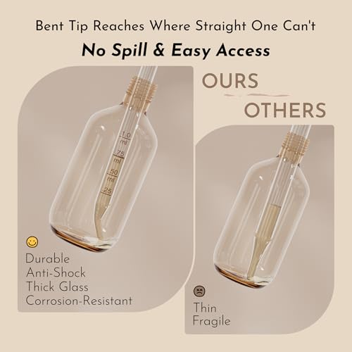PrettyCare Eye Dropper 8 Pcs, Glass Eye Dropper for 30 ml Essential Oils Bottles Round Tip Measured Medicine Droppers Calibrated 1 ml Capacity - color: 8P-30