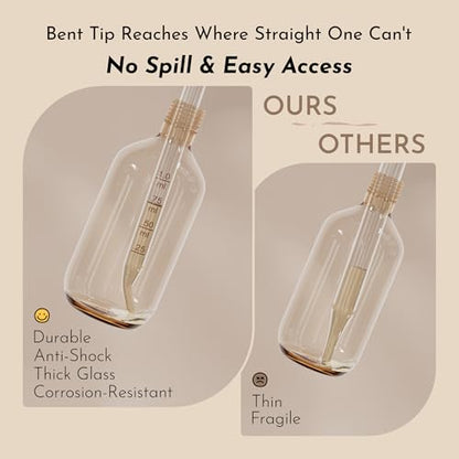 PrettyCare Eye Dropper 8 Pcs, Glass Eye Dropper for 30 ml Essential Oils Bottles Round Tip Measured Medicine Droppers Calibrated 1 ml Capacity - color: 8P-30
