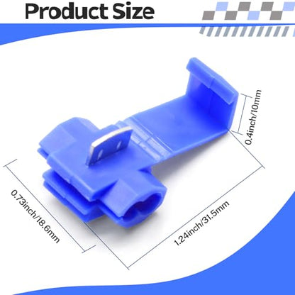 120 Pcs Blue Solderless Quick Splice Snap Wire Connector - size: Blue (120 Pcs)