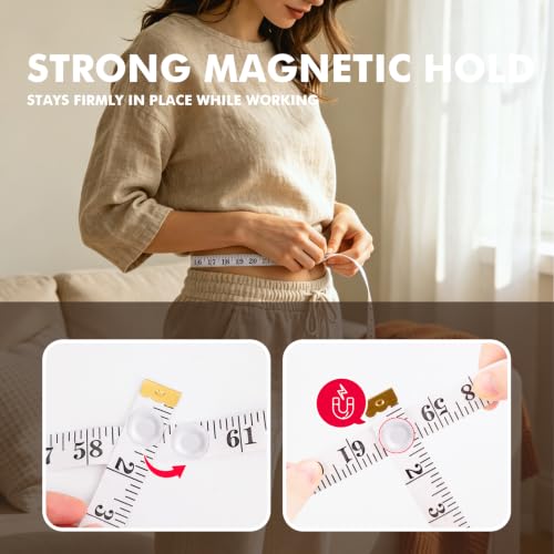 FOSHIO 2-Pack Soft Magnetic Measuring Tape 300cm/120inch