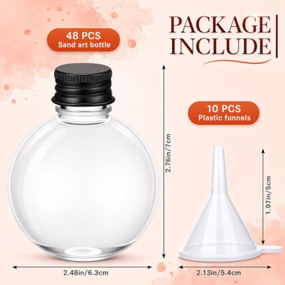 FoldTier 48 Pcs Plastic Potion Bottles with Caps,Black,Aluminum Cap - color: Black, style: Aluminum Cap