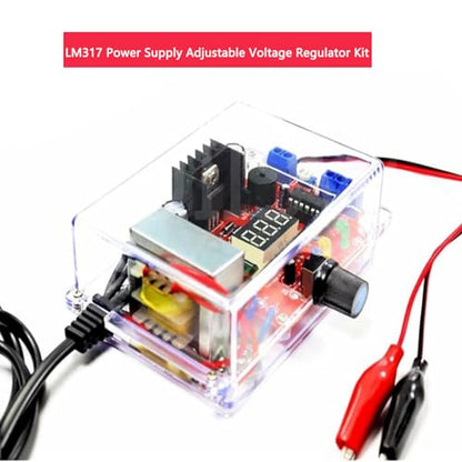 LM317 Power Supply Adjustable Voltage Regulator Kit AC-DC 110V to 1.25V-12V Output 5V 12V Voltmeter Electronic Component DIY Kit,with Manual