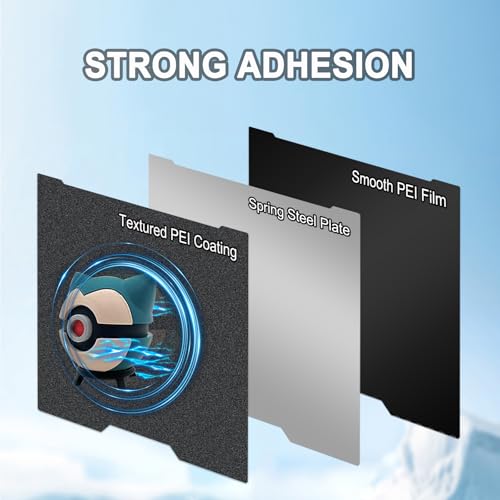 355x346mm Double-Sided PEI Build Plate for Bambu Lab H2S/H2D, Black Smooth & Textured Flexible Spring Steel Plate, PLA PLA+ TPU Low Temp Printing Bed - size: 355x346mm