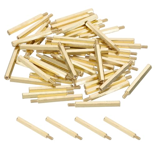 PATIKIL 50 Pcs Male to Female Thread Spacer Screws M3 x 35mm + 6mm Brass Hex Standoff PCB Motherboard Spacer Screw Nut for Drone Quadcopter Computer Electronic Projects Circuit Board - size: M3 x 35mm + 6mm