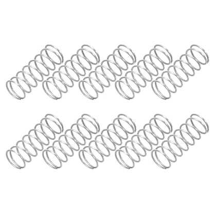 PATIKIL Compression Spring, 0.3mm Wire Dia x 4mm OD x 10mm L, 10 Pcs 304 Stainless Steel Mechanical Extension Small Springs Pen Springs Assortment Kit for Shop and Home Repairs - size: 0.3x4x10mm