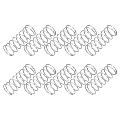 PATIKIL Compression Spring, 0.3mm Wire Dia x 4mm OD x 10mm L, 10 Pcs 304 Stainless Steel Mechanical Extension Small Springs Pen Springs Assortment Kit for Shop and Home Repairs - size: 0.3x4x10mm