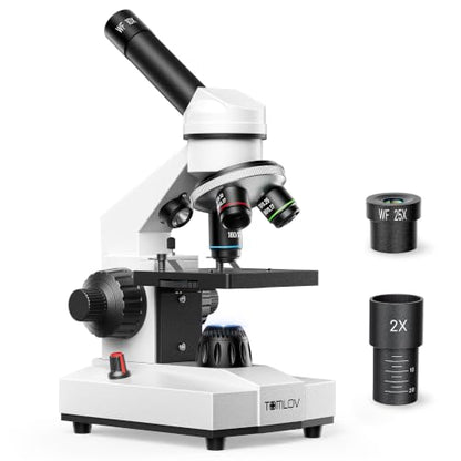 TOMLOV Compound Microscope with Coarse & Fine Focus for Adults & Students,