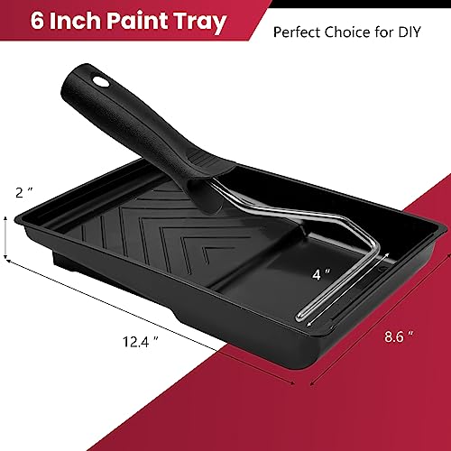 Mister Rui 6" Paint Tray 12-Pack with 4" Roller Frame & Liners - color: 6 Inch, 12 Pack