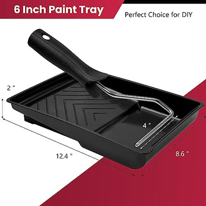 Mister Rui 6" Paint Tray 12-Pack with 4" Roller Frame & Liners - color: 6 Inch, 12 Pack