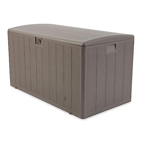 Plastic Development Group Outdoor Deck Box, Soft Close, Driftwood, 130 Gal - color: Driftwood, size: 130 Gallon, Soft Closure