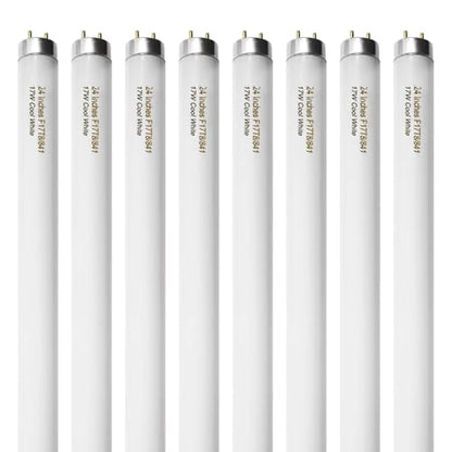 Konideke 8 Pack 24 inch F17T8/841 17 Watts Light Bulb, 2 Foot Straight Fluorescent Tube T8 Tube Light, 4100K Cool White 1400 Lumen G13 Medium Bi-Pin Cap 8 Count - color: Cool White, size: 8 Count-17W