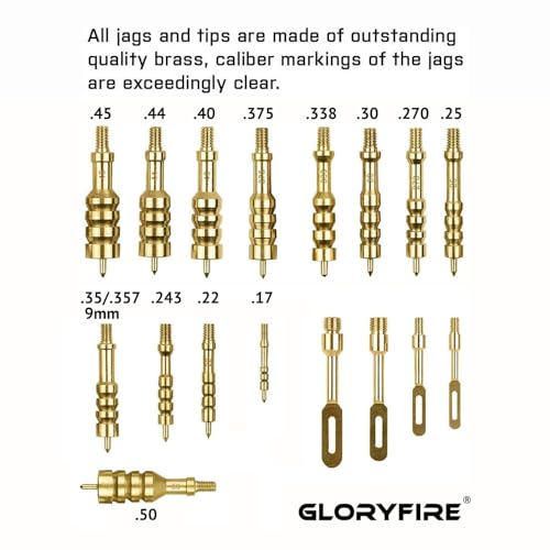 GLORYFIRE Universal Gun Cleaning Kit with Jags and Rods for All Caliber