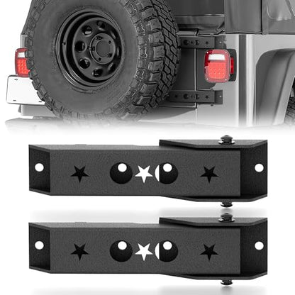 YZONA for Wrangler TJ Heavy Duty Reinforced Tailgate Hinge Set Compatible with 1997-2006 Wrangler TJ 2 PCS Steel Rear Door Hinges Tail Gate Hinge Bracket for 2/4 Door (Black) - size: Wrangler TJ